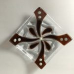 fused glass square plate Spinning Tie