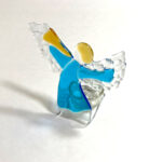 fused glass candle holder Angel
