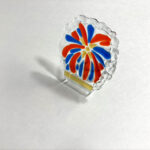 fused glass candle holder Fireworks