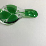 fused glass spoon rest Clover