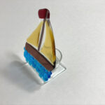 fused glass candle holder Ship