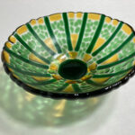 fused glass bowl Sunny Forest