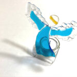 fused glass candle holder Angel